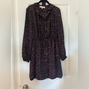 LOFT. Leopard print midi dress. Size 6.